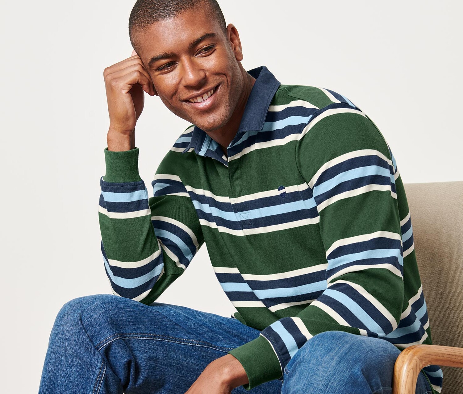 Рубашка поло с длинными рукавами Tchibo, зелено-сине-белая полоска
Рубашка поло с длинными рукавами Tchibo, зелено-сине-белая полоска