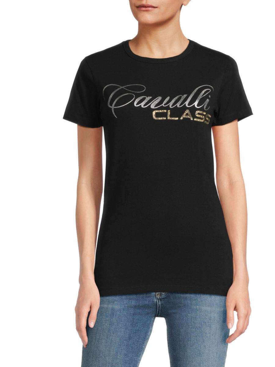Футболка с металлическим логотипом Roberto Cavalli, черный
Футболка с металлическим логотипом Roberto Cavalli, черный