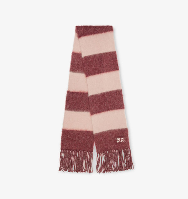 Шарф из мохера с начесом и шерстью в полоску Miu Miu, мультиколор
Шарф из мохера с начесом и шерстью в полоску Miu Miu, мультиколор