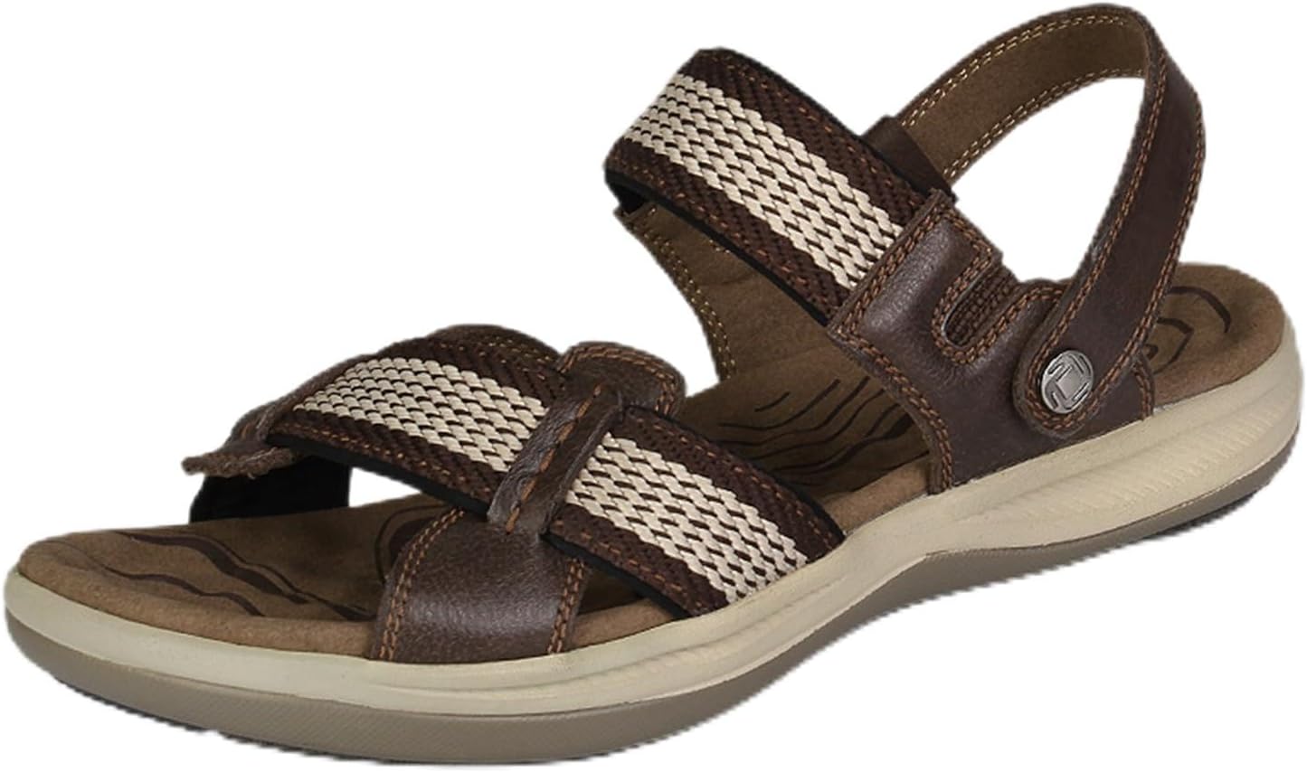 Мужские походные сандалии Dacnakby, удобные для ходьбы на улице, кожаные с плетеными ремешками, спортивные сандалии с поддержкой свода стопы и амортизирующей стелькой, спортивный стиль, темно-коричневый
Мужские походные сандалии Dacnakby, удобные для ходьбы на улице, кожаные с плетеными ремешками, спортивные сандалии с поддержкой свода стопы и амортизирующей стелькой, спортивный стиль, темно-коричневый