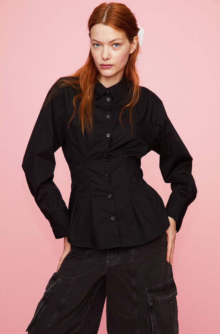 Рубашка из поплина с зауженной талией H&M, черный
Рубашка из поплина с зауженной талией H&M, черный