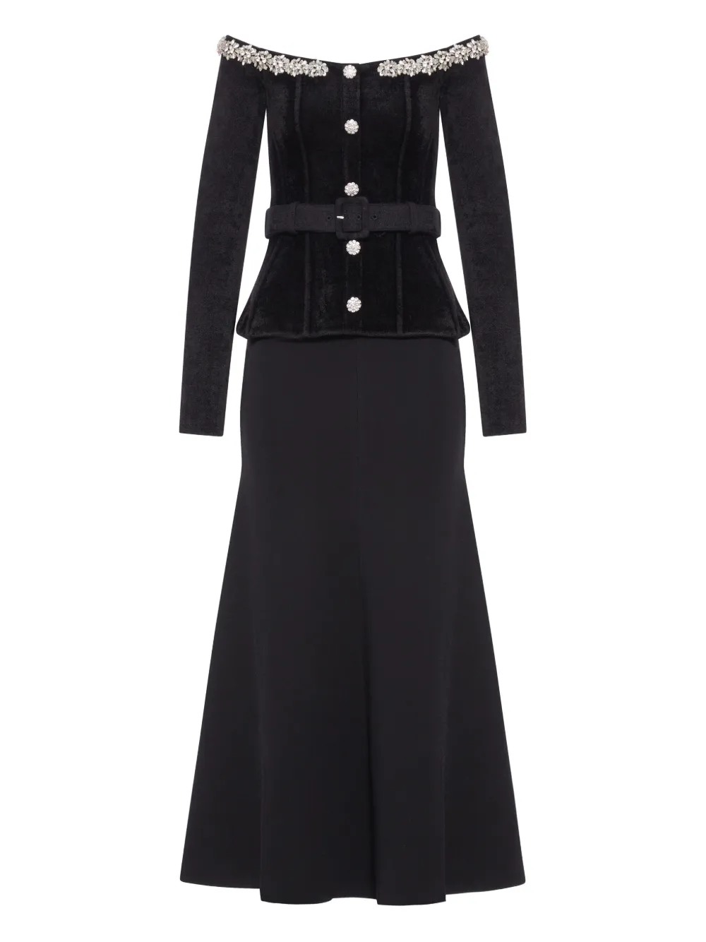 Платье макси с кристаллами и поясом Self-Portrait, черный
Платье макси с кристаллами и поясом Self-Portrait, черный