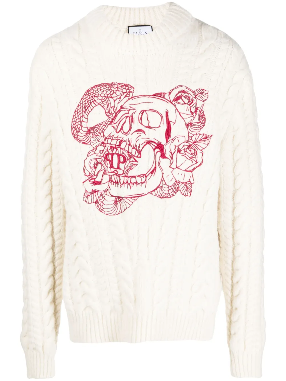 Вязаная толстовка с вышивкой Skull Philipp Plein, белый
Вязаная толстовка с вышивкой Skull Philipp Plein, белый