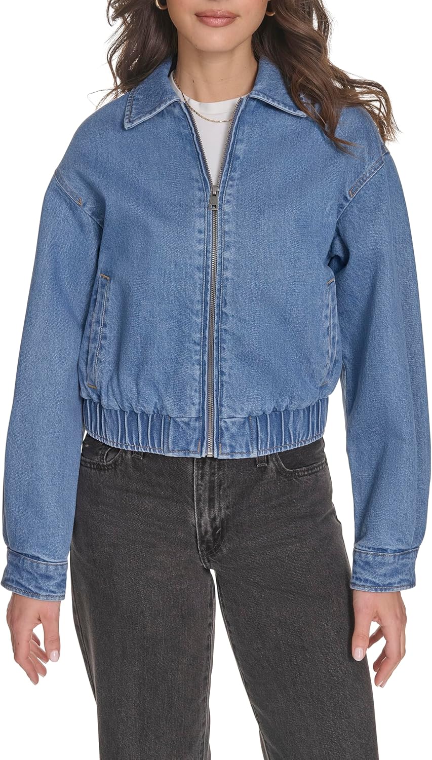 Женская куртка-бомбер Levi's с отложным воротником, голубой
Женская куртка-бомбер Levi's с отложным воротником, голубой