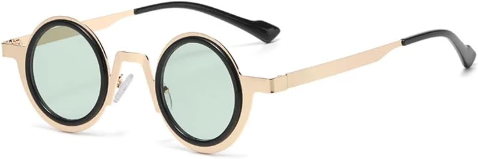 Ретро маленькие круглые солнцезащитные очки в стиле панк с металлическим покрытием для женщин и мужчин, защита от УФ-излучения UV400, прозрачные линзы, двухцветная оправа UATXTAU, Golden Black Green
Ретро маленькие круглые солнцезащитные очки в стиле панк с металлическим покрытием для женщин и мужчин, защита от УФ-излучения UV400, прозрачные линзы, двухцветная оправа UATXTAU, Golden Black Green