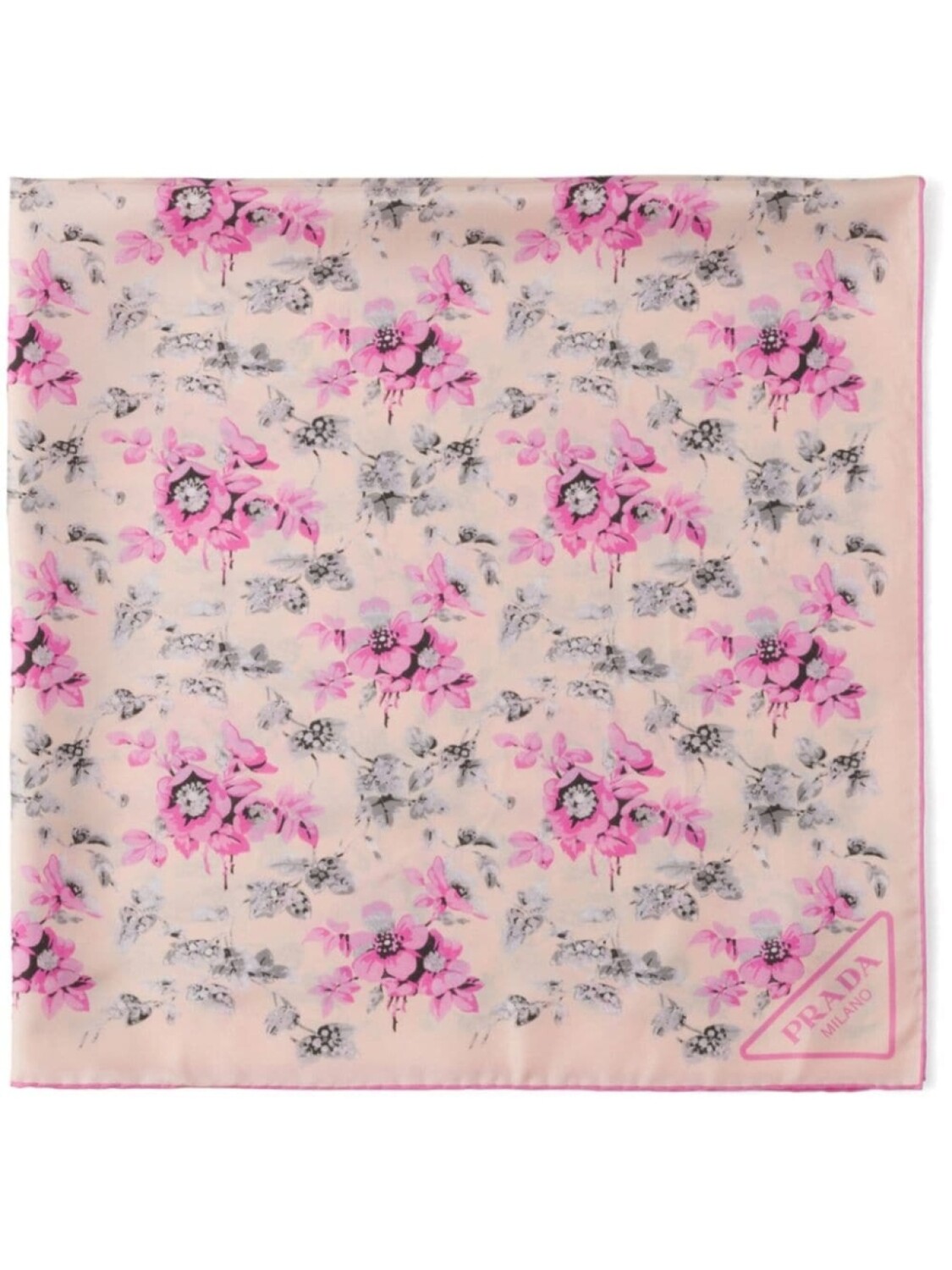 Шелковый шарф с принтом Prada Azalea, серый
Шелковый шарф с принтом Prada Azalea, серый