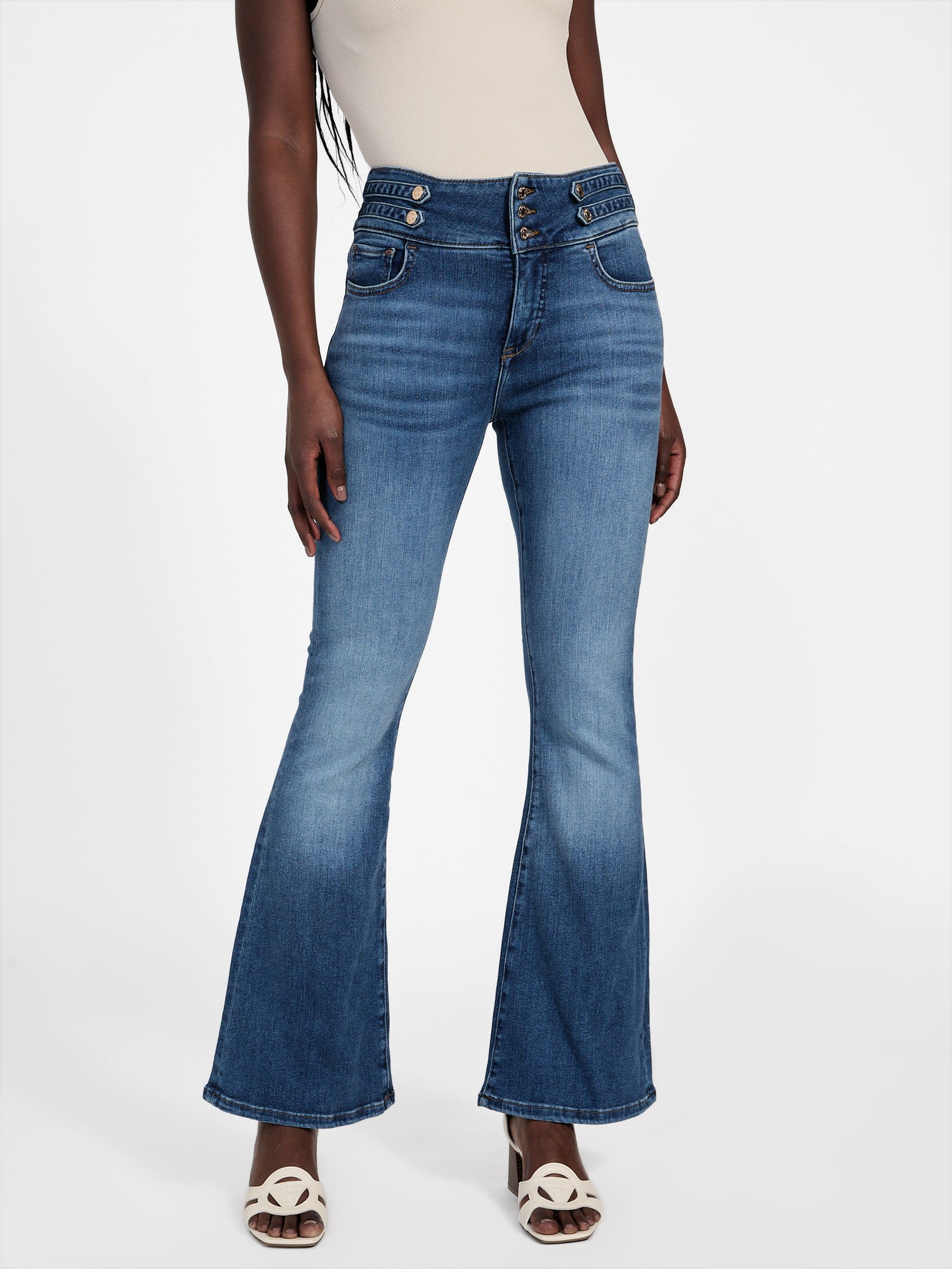 Расклешенные джинсы Beatrice с высокой талией Guess Factory, цвет medium wash
Расклешенные джинсы Beatrice с высокой талией Guess Factory, цвет medium wash