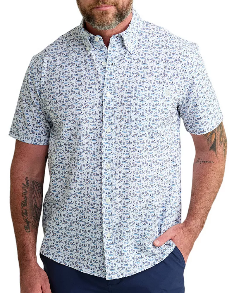 HUK Мужская рубашка Kona на пуговицах с короткими рукавами, белый
HUK Мужская рубашка Kona на пуговицах с короткими рукавами, белый