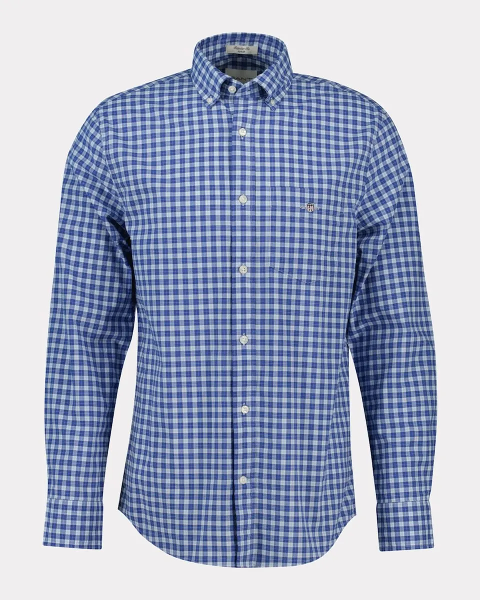 Мужская клетчатая хлопковая рубашка с вышивкой на груди Gant, синий
Мужская клетчатая хлопковая рубашка с вышивкой на груди Gant, синий