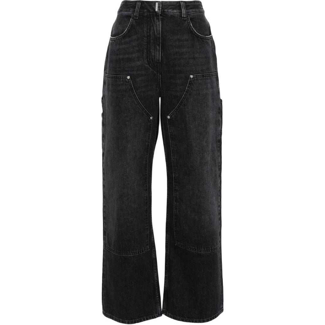 Джинсы Givenchy с завышенной талией и широкими штанинами, черные
Джинсы Givenchy с завышенной талией и широкими штанинами, черные