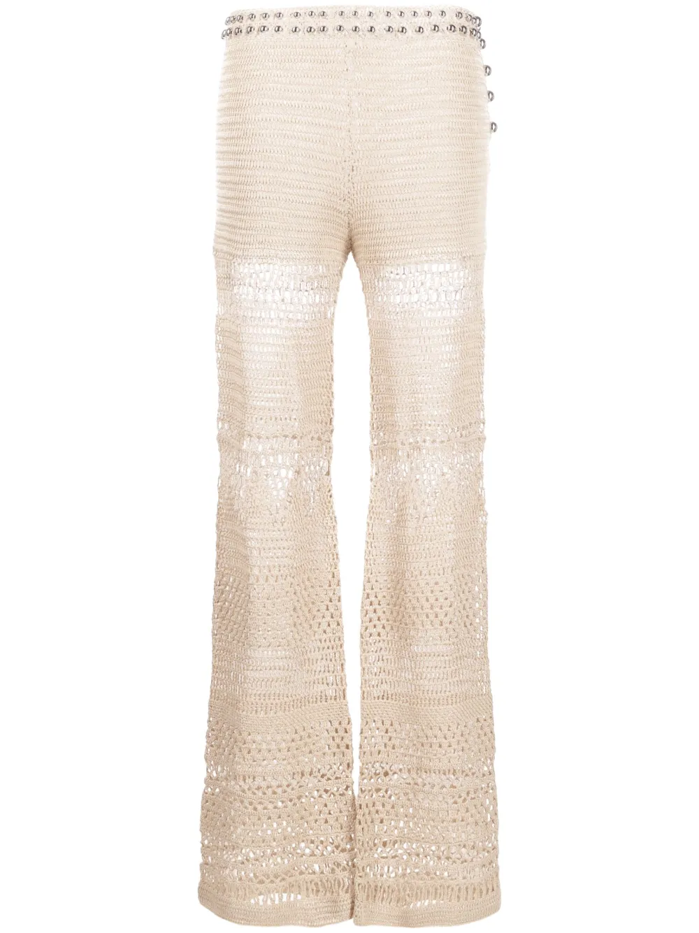 Трикотажные брюки с завышенной талией Rabanne, нейтральный 
Трикотажные брюки с завышенной талией Rabanne, нейтральный