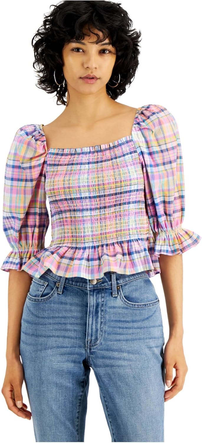 Женский хлопковый клетчатый топ со сборками Tommy Hilfiger, Multicolor
Женский хлопковый клетчатый топ со сборками Tommy Hilfiger, Multicolor