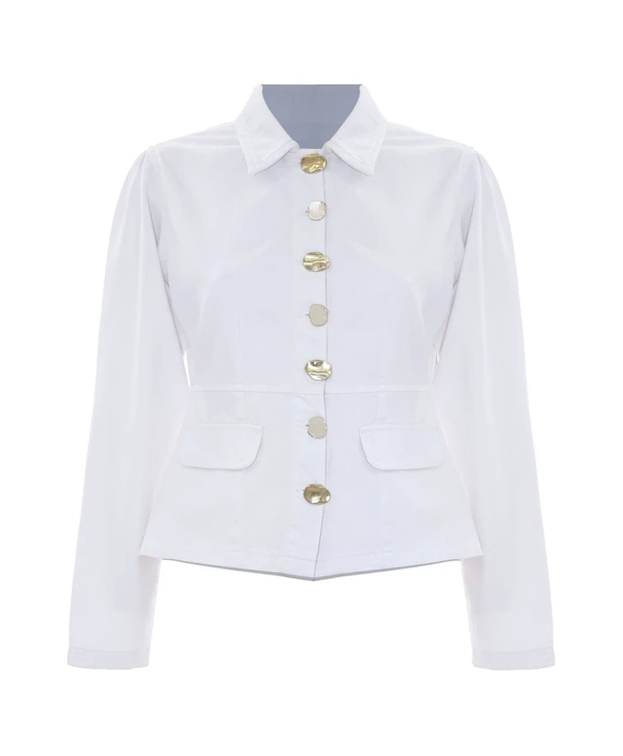Белая укороченная куртка с золотыми пуговицами Kocca, белый
Белая укороченная куртка с золотыми пуговицами Kocca, белый