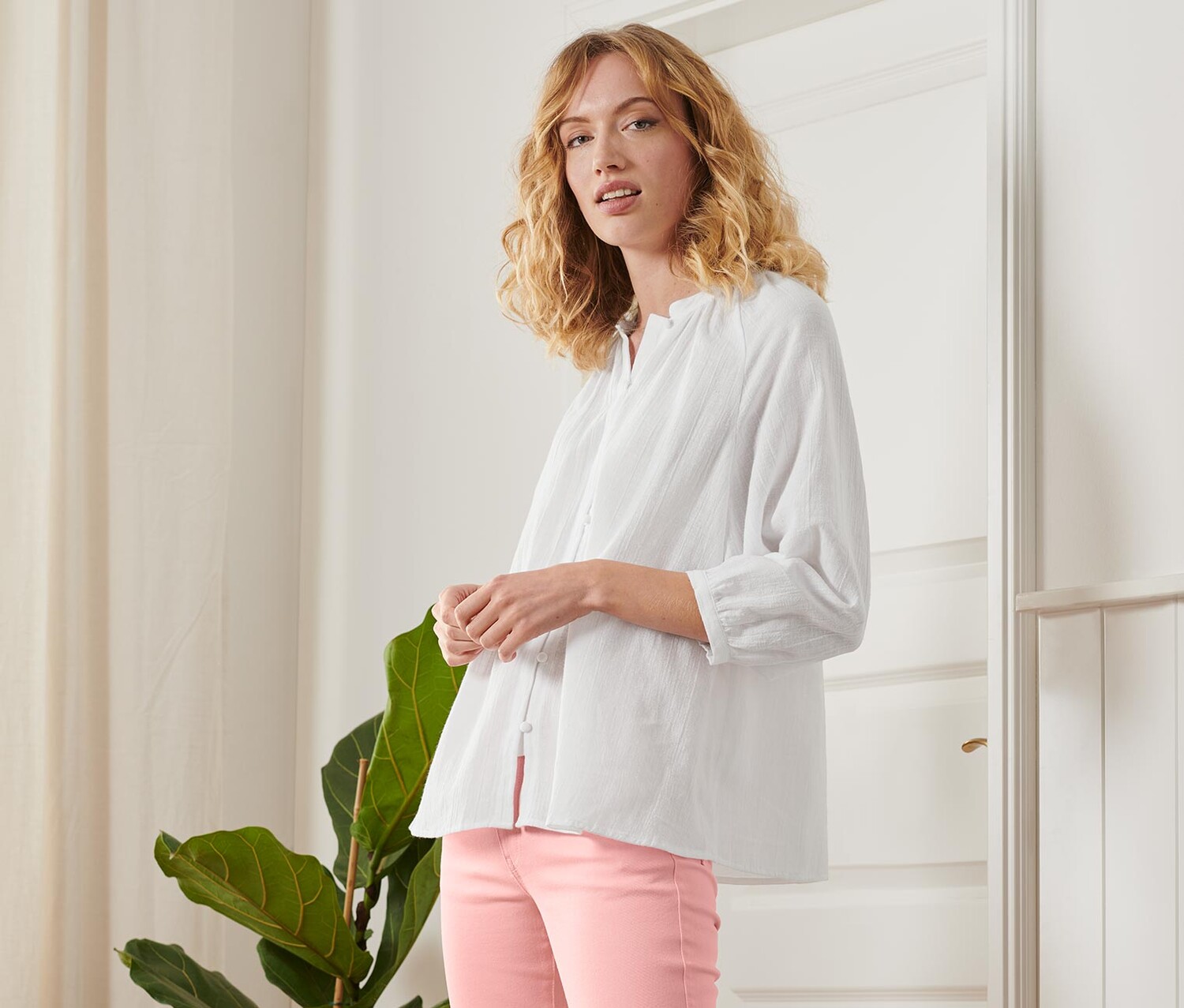 Блузка с мятым эффектом Tchibo, белый
Блузка с мятым эффектом Tchibo, белый