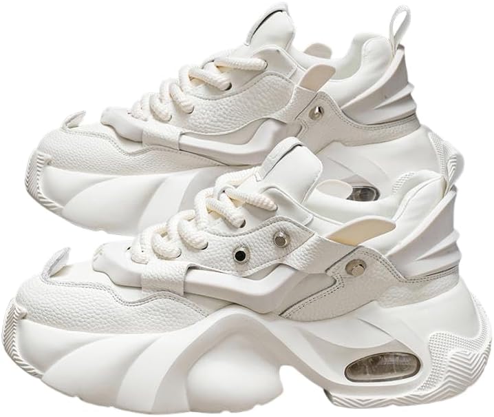 Мужские массивные кроссовки, платформа, высокие повседневные обувь с прочной толстой подошвой, шнуровкой, для улицы и повседневной носки Hhhchpm, белый
Мужские массивные кроссовки, платформа, высокие повседневные обувь с прочной толстой подошвой, шнуровкой, для улицы и повседневной носки Hhhchpm, белый