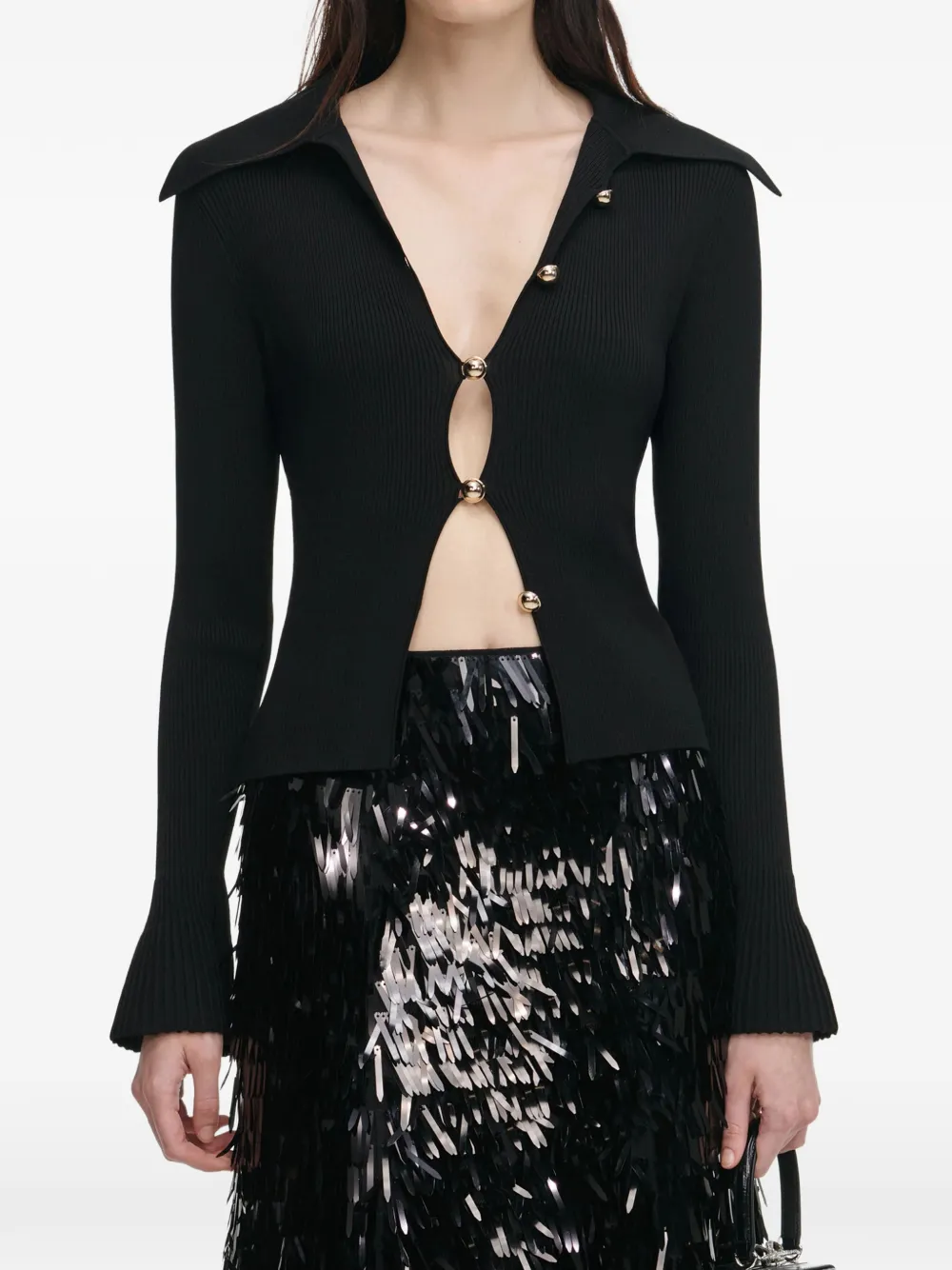 Кардиган с декоративными пуговицами Self-Portrait, черный
Кардиган с декоративными пуговицами Self-Portrait, черный