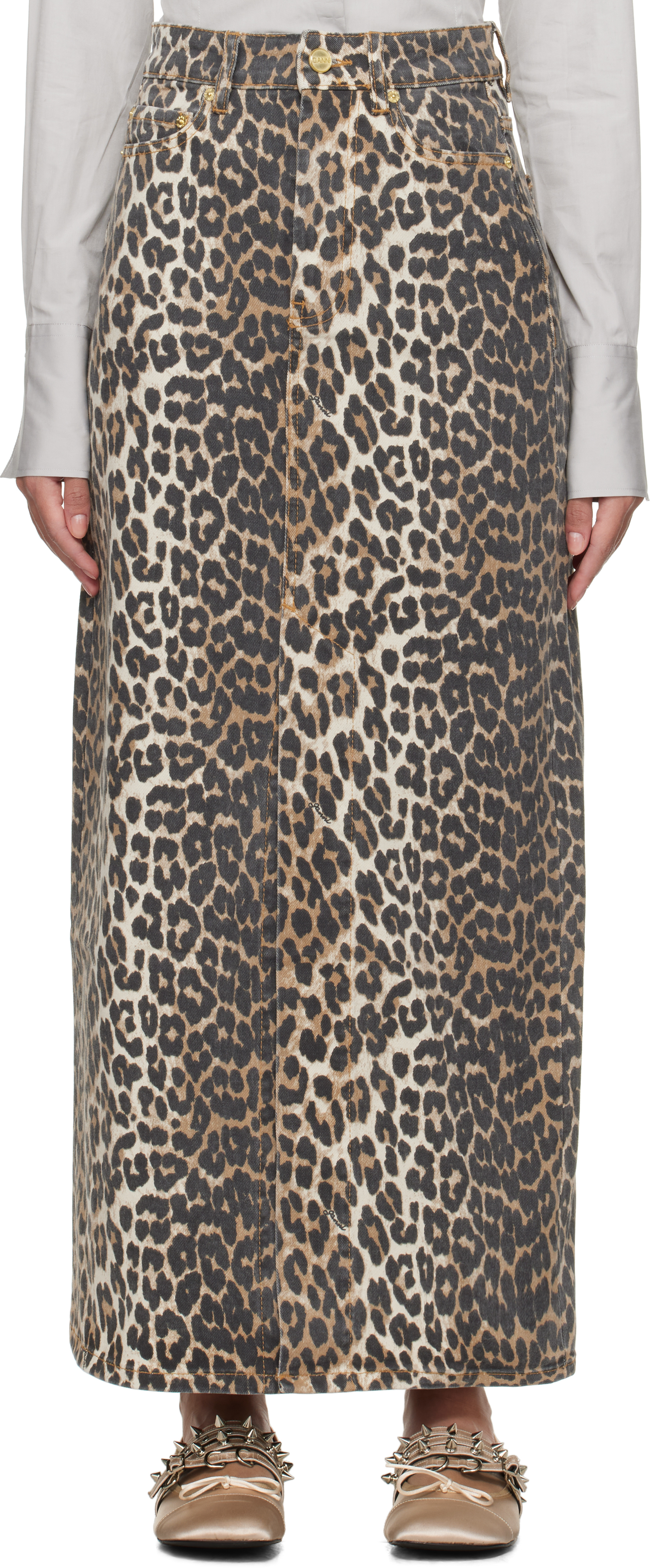 Коричневая джинсовая макси-юбка GANNI
Коричневая джинсовая макси-юбка GANNI