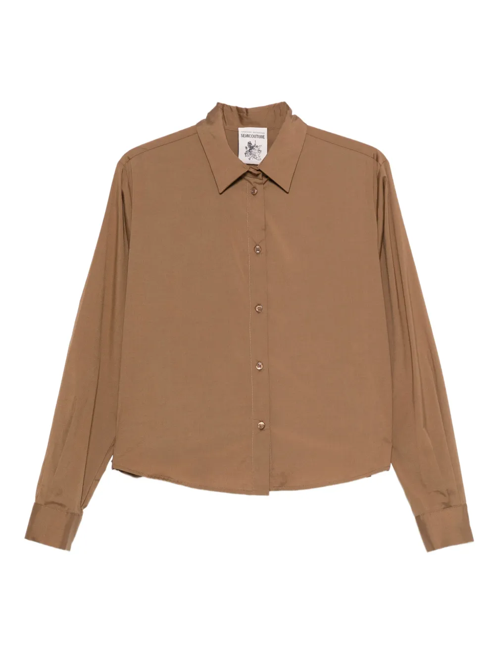 Рубашка на пуговицах с сборкой Semicouture, коричневый
Рубашка на пуговицах с сборкой Semicouture, коричневый