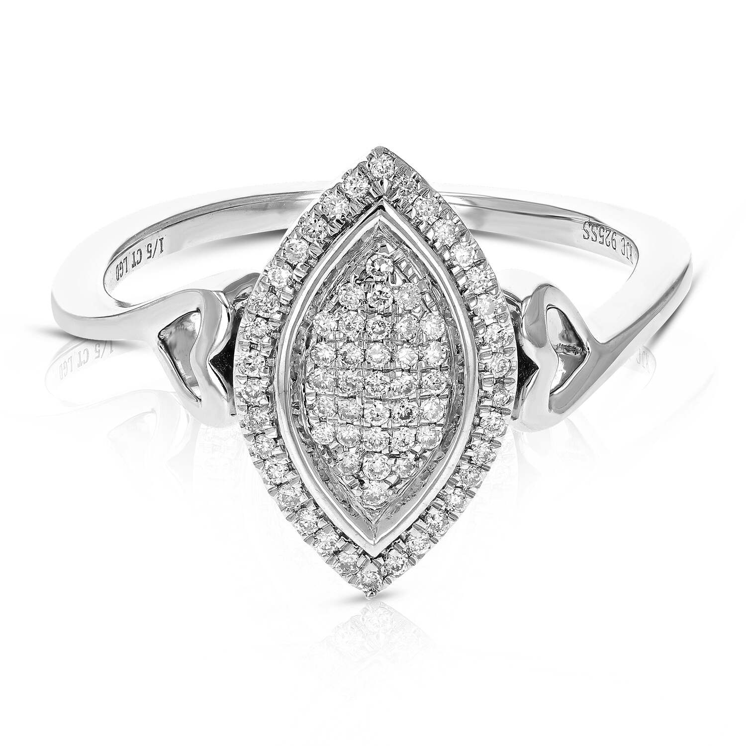 Женское обручальное кольцо с круглыми бриллиантами 1/5 карата, выращенными в лаборатории, из серебра 925 пробы Vir Jewels, серебряный
Женское обручальное кольцо с круглыми бриллиантами 1/5 карата, выращенными в лаборатории, из серебра 925 пробы Vir Jewels, серебряный