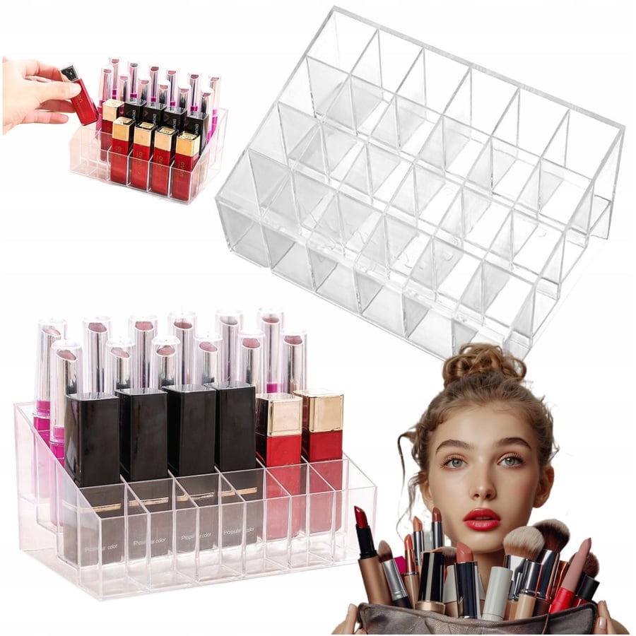 Органайзер для косметических средств, контейнеров для губной помады, с отделениями, бесцветный Okazeo
Органайзер для косметических средств, контейнеров для губной помады, с отделениями, бесцветный Okazeo