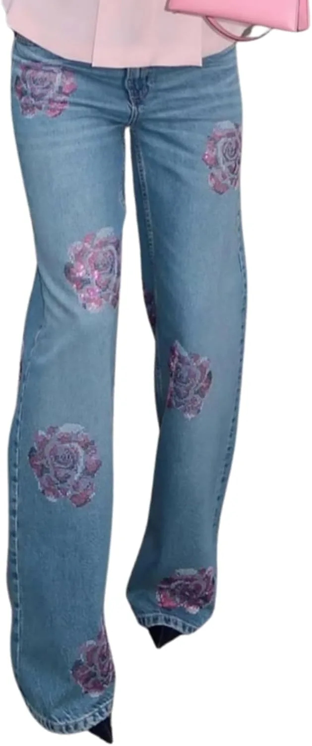 Джинсы Y2K с цветочным принтом и стразами TYATVS
Джинсы Y2K с цветочным принтом и стразами TYATVS