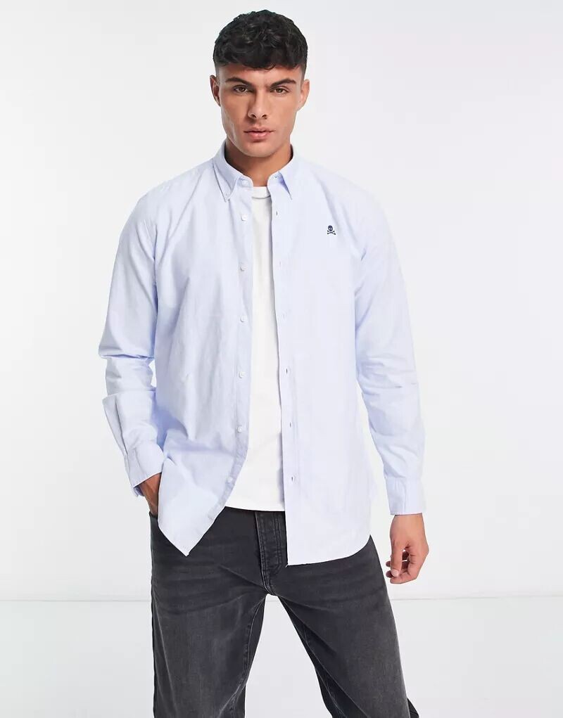 Рубашка Scalpers небесно-голубого цвета с воротником на пуговицах
Рубашка Scalpers небесно-голубого цвета с воротником на пуговицах