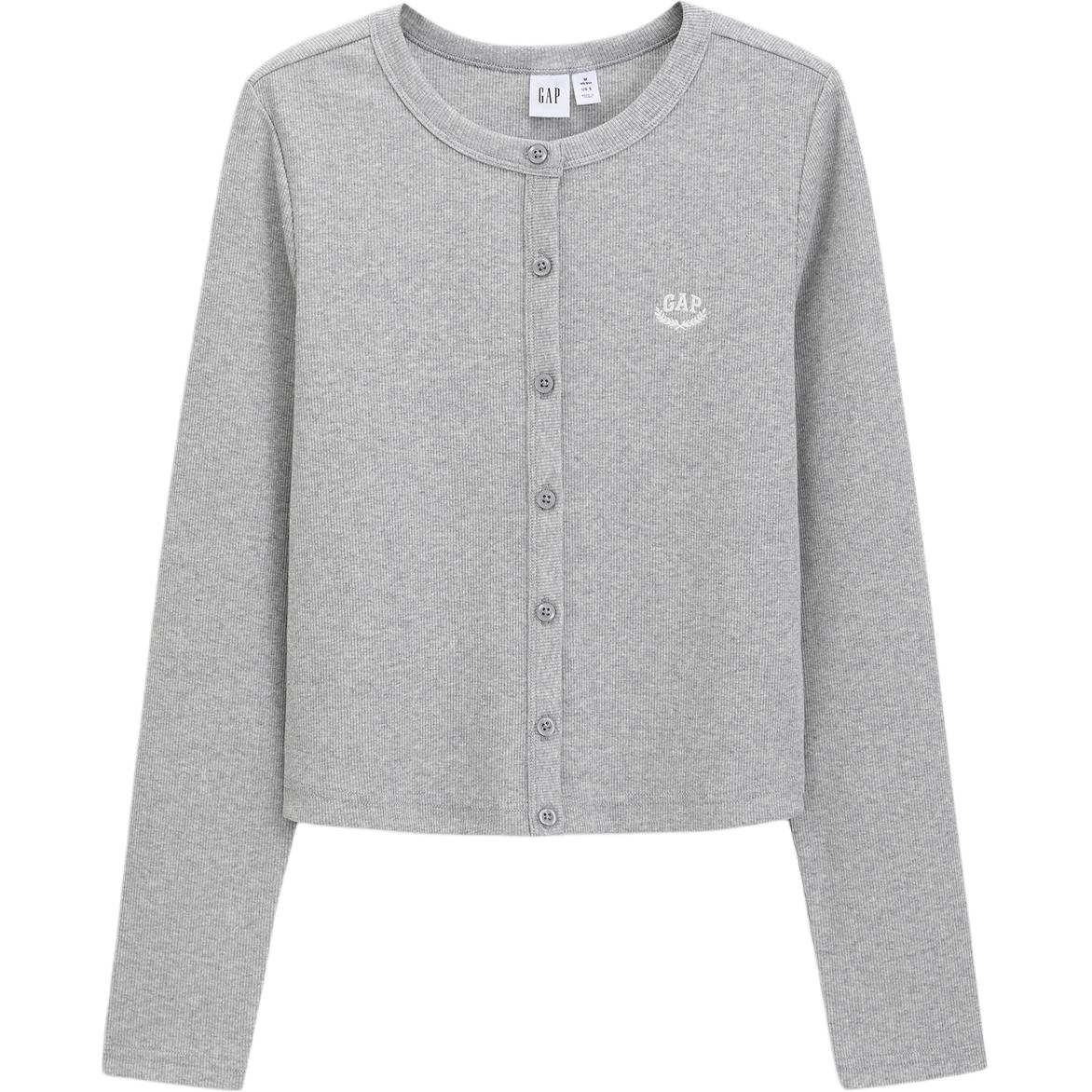 Embroidery Logo Ribbed Long Sleeved Knitted Fabric Regular Stretch Cardigan T Shirt Women's GAP, светло-серый
Embroidery Logo Ribbed Long Sleeved Knitted Fabric Regular Stretch Cardigan T Shirt Women's GAP, светло-серый