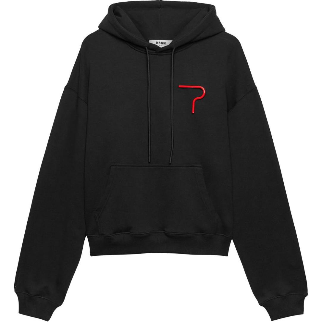 Худи с логотипом и шнурком MSGM, черный
Худи с логотипом и шнурком MSGM, черный