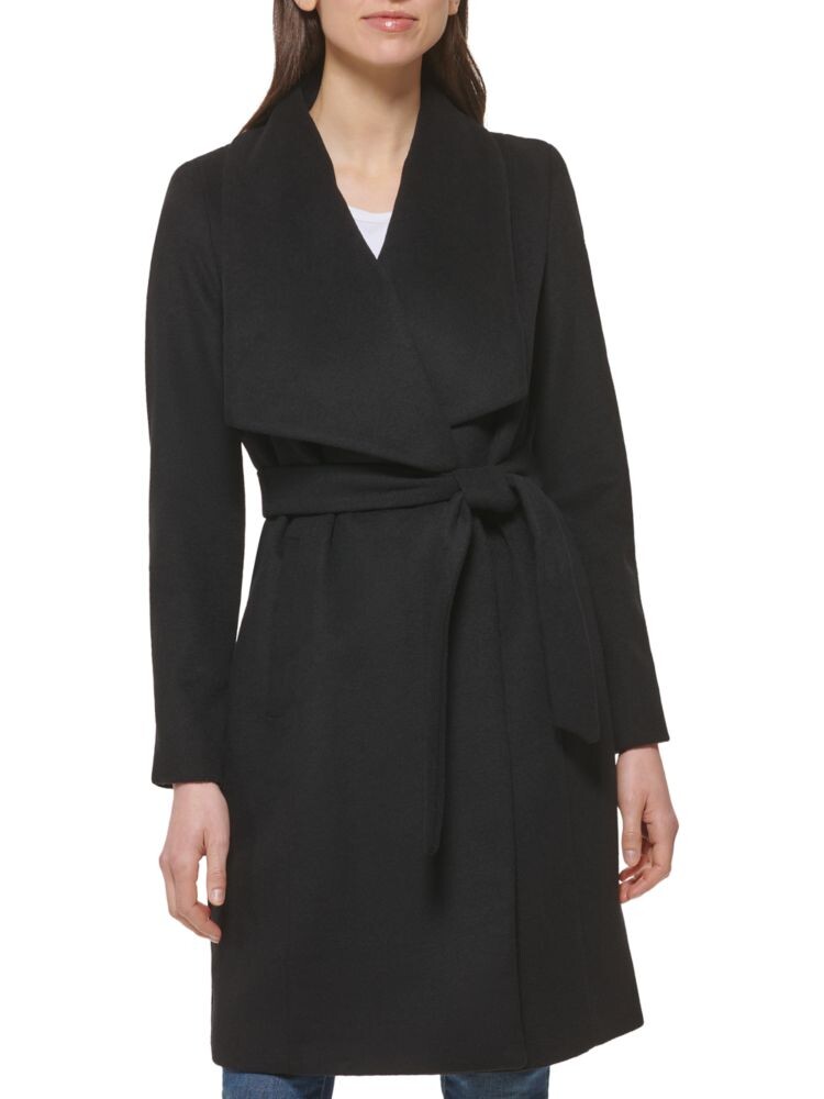 Пальто из смесовой шерсти с запахом Cole Haan, черный
Пальто из смесовой шерсти с запахом Cole Haan, черный