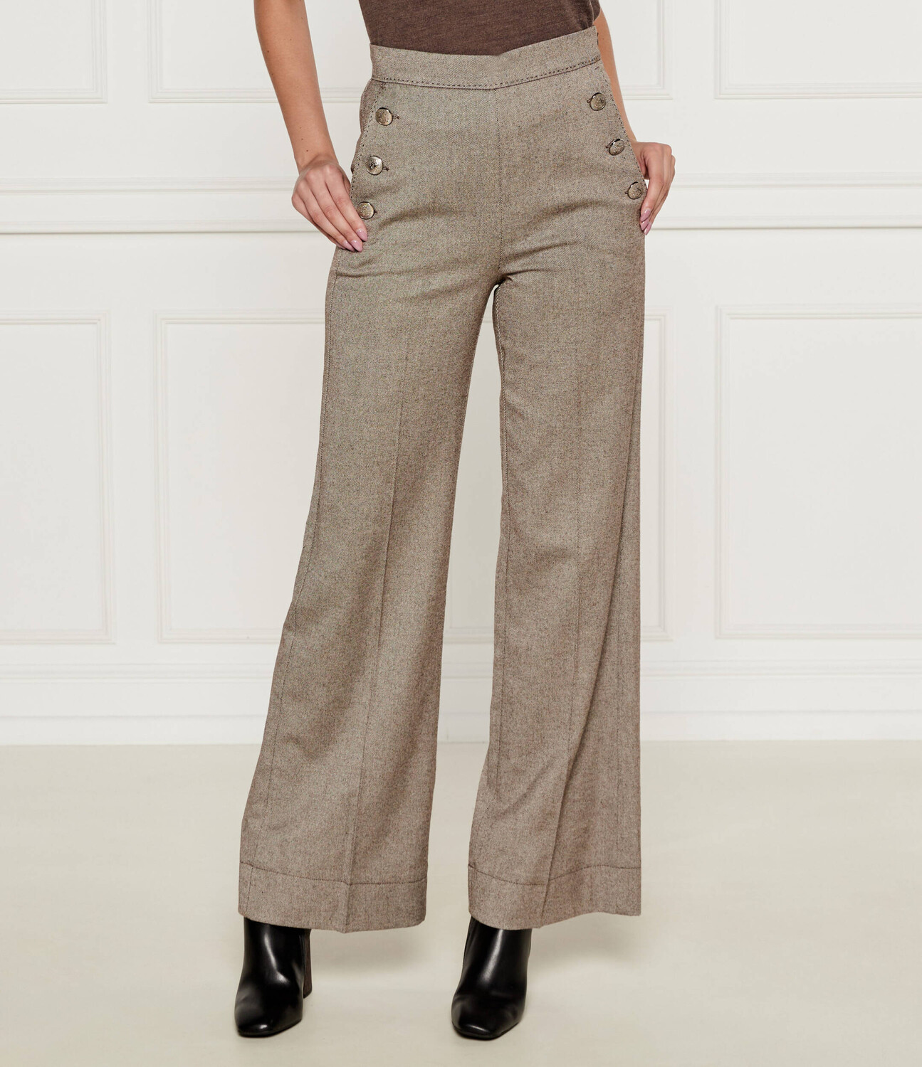 Брюки Marella flare fit, серый 
Брюки Marella flare fit, серый