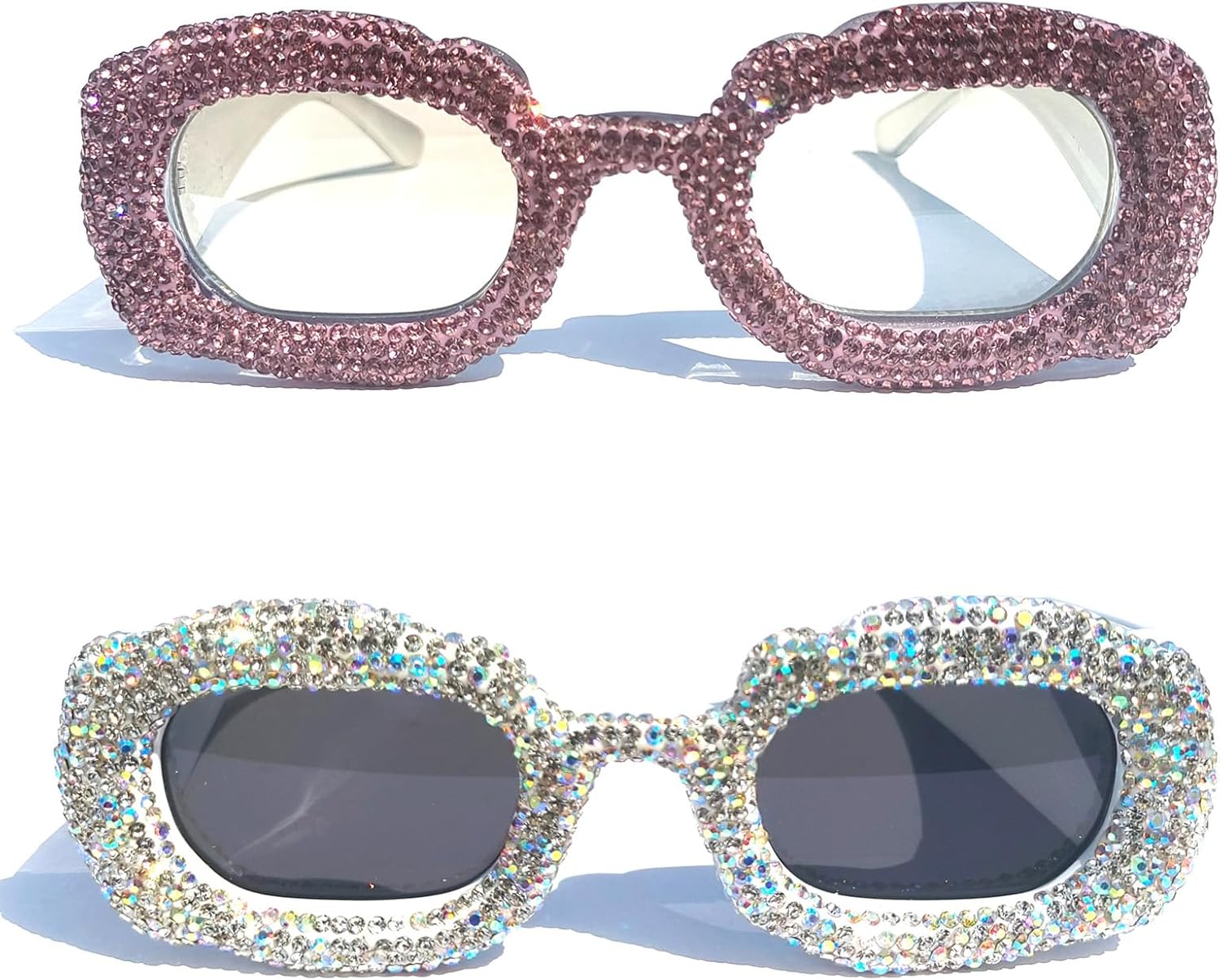 Willochra Модные квадратные солнцезащитные очки со стразами для женщин, блестящие, модные, с кристаллами, для вечеринок, сверкающие, с бриллиантами, женские, 2pcs-white&purple
Willochra Модные квадратные солнцезащитные очки со стразами для женщин, блестящие, модные, с кристаллами, для вечеринок, сверкающие, с бриллиантами, женские, 2pcs-white&purple