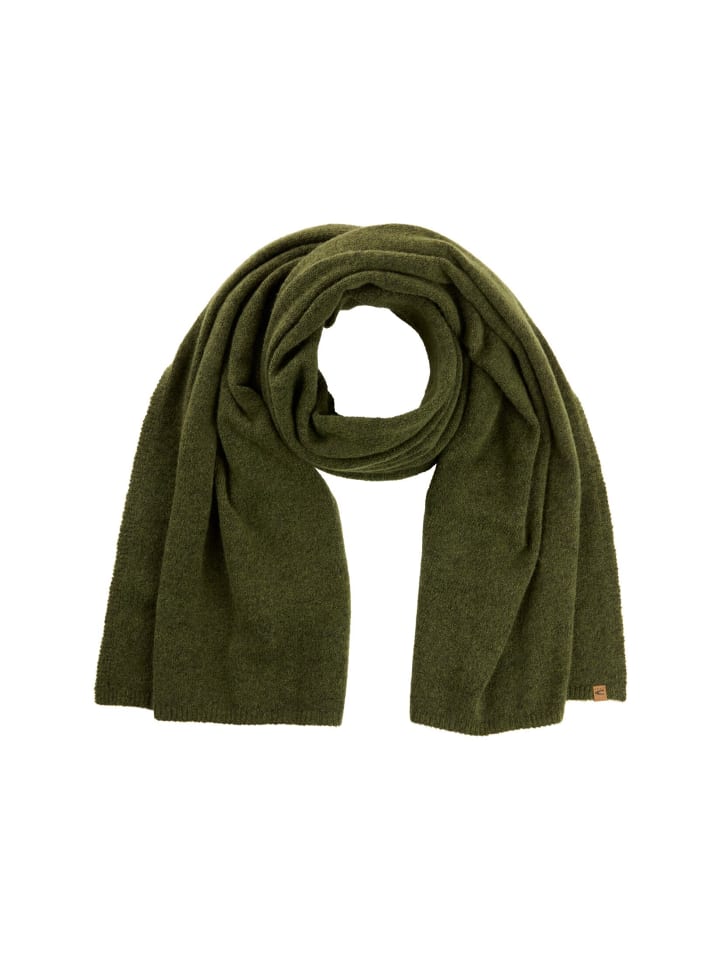 Вязаный шарф из шерстяной смеси оливково-зеленого цвета Camel Active
Вязаный шарф из шерстяной смеси оливково-зеленого цвета Camel Active