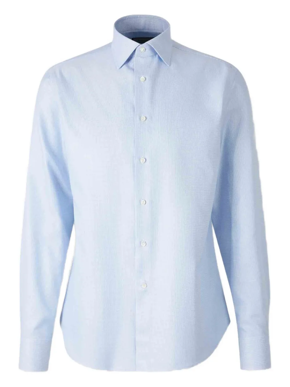 Фактурная рубашка с пуговицами на манжетах Canali, синий 
Фактурная рубашка с пуговицами на манжетах Canali, синий