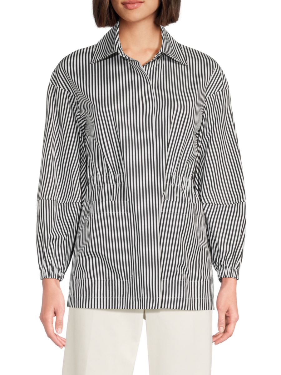 Хлопковая полосатая куртка-рубашка Wingate, цвет Black Multicolor
Хлопковая полосатая куртка-рубашка Wingate, цвет Black Multicolor