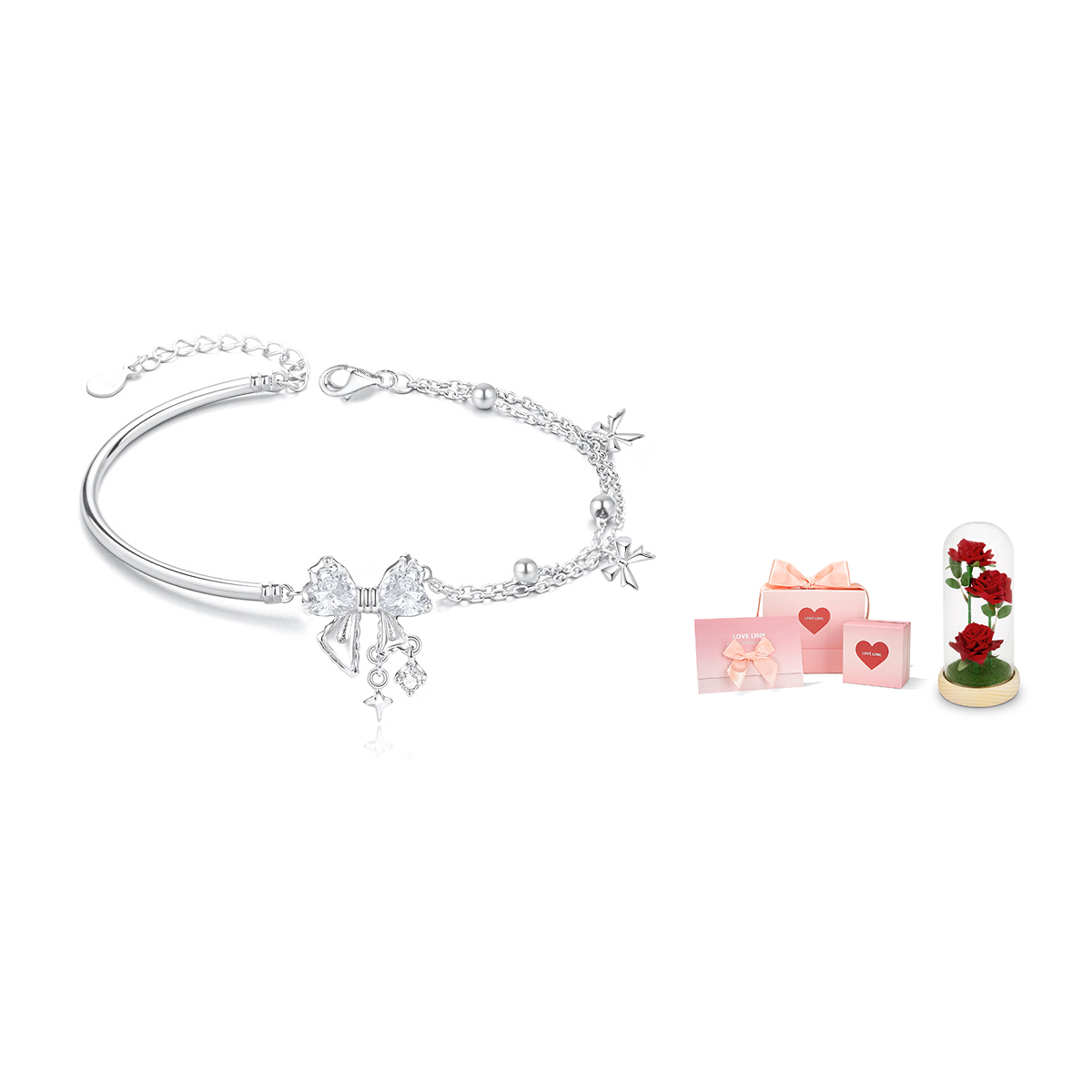 Love Link Серебряно-белый браслет Alloy Bangles
Love Link Серебряно-белый браслет Alloy Bangles