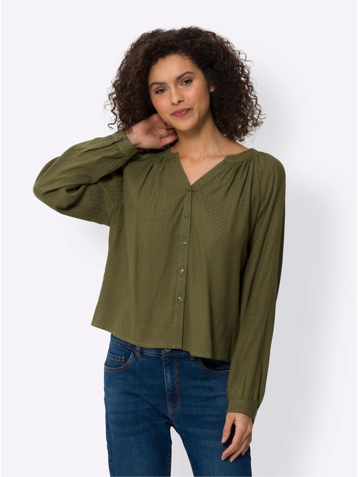 Блузка с длинными рукавами оливкового цвета Heine
Блузка с длинными рукавами оливкового цвета Heine