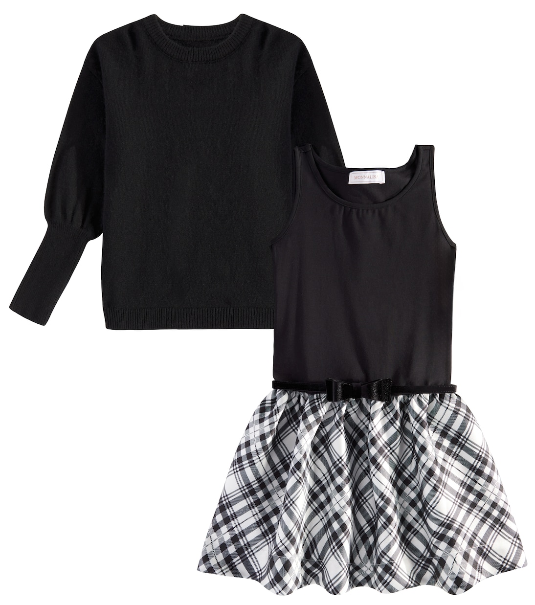 Платье-свитер с поясом Monnalisa, Nero + Panna
Платье-свитер с поясом Monnalisa, Nero + Panna