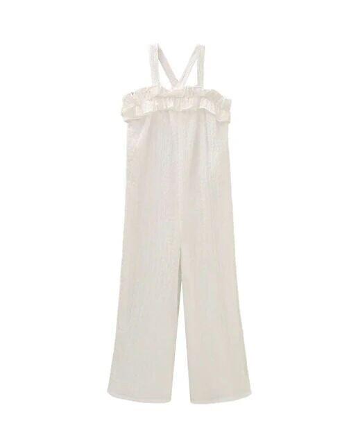 Длинный комбинезон для девочки без бретелек с рюшей на груди Dadati, белый
Длинный комбинезон для девочки без бретелек с рюшей на груди Dadati, белый