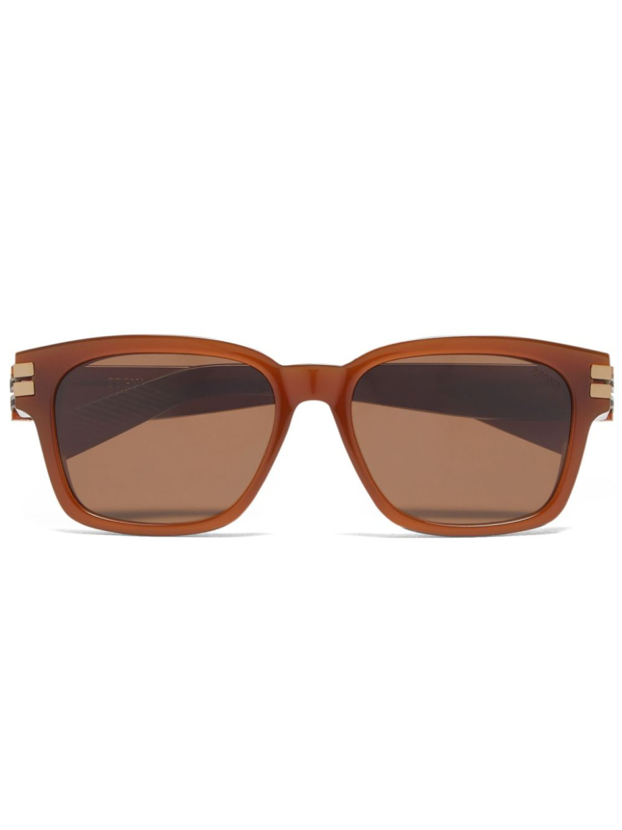 Zegna солнцезащитные очки в квадратной оправе, коричневый 
Zegna солнцезащитные очки в квадратной оправе, коричневый