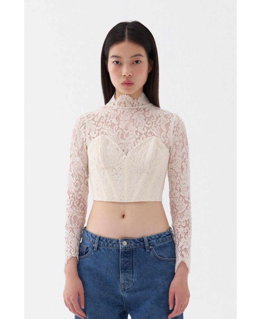 Женская кружевная блузка в стиле корсета NOCTURNE, Open white
Женская кружевная блузка в стиле корсета NOCTURNE, Open white