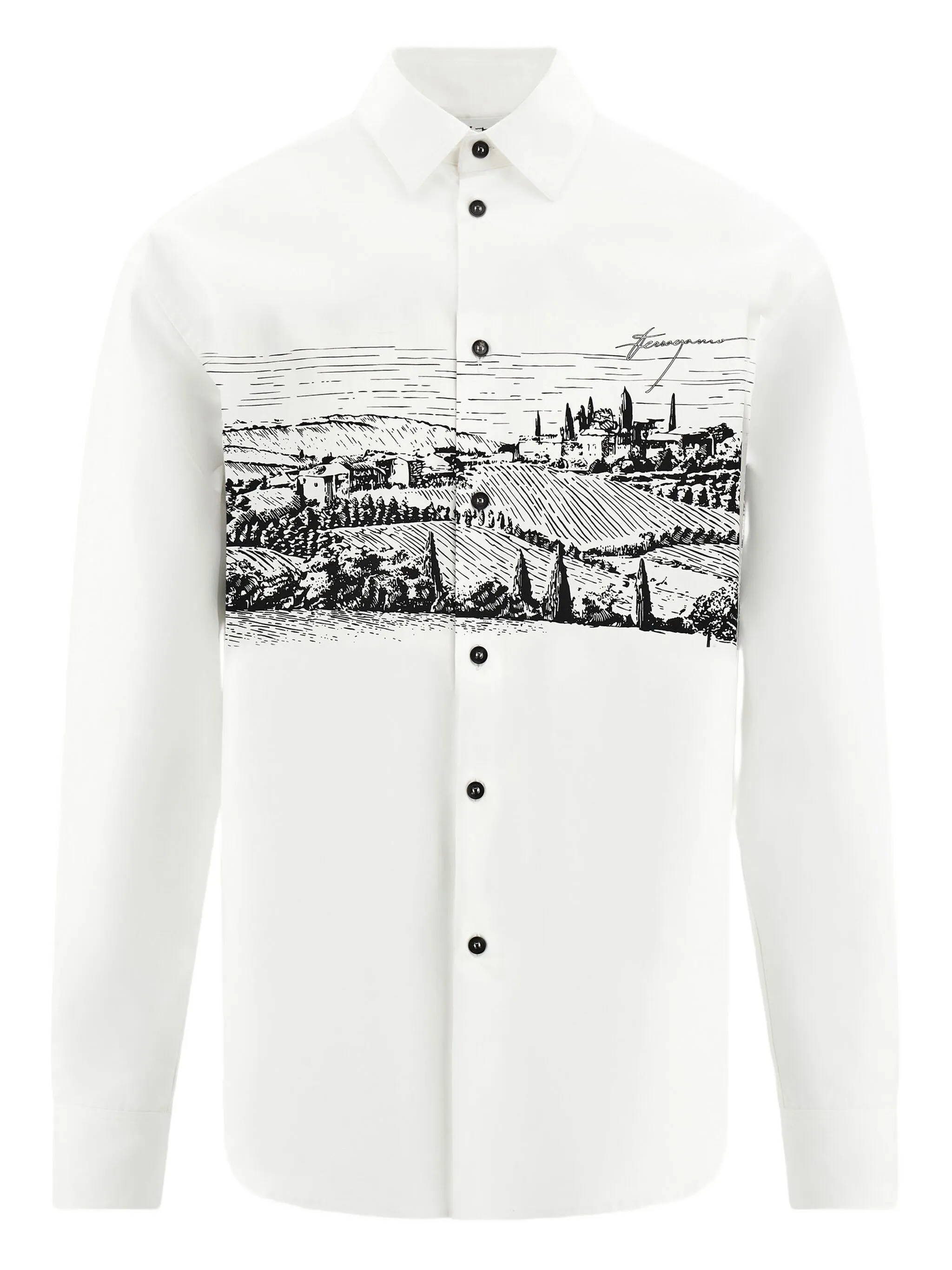 Рубашка с принтом Ferragamo, белый
Рубашка с принтом Ferragamo, белый