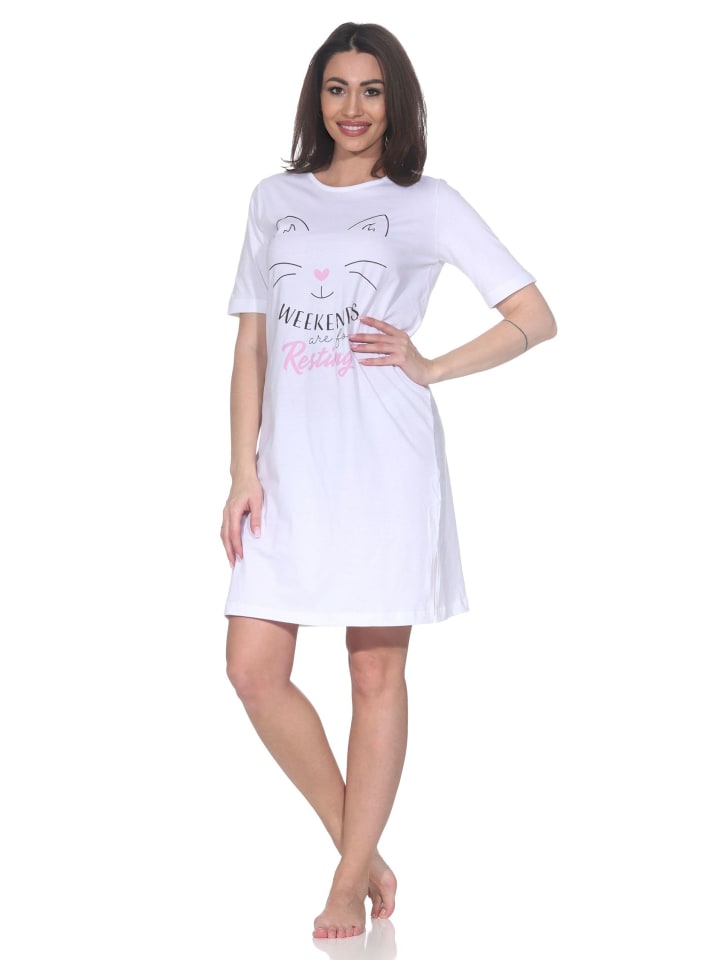 Ночная рубашка с короткими рукавами и принтом кошек, размеры 125 214 380, цвет белый NORMANN
Ночная рубашка с короткими рукавами и принтом кошек, размеры 125 214 380, цвет белый NORMANN