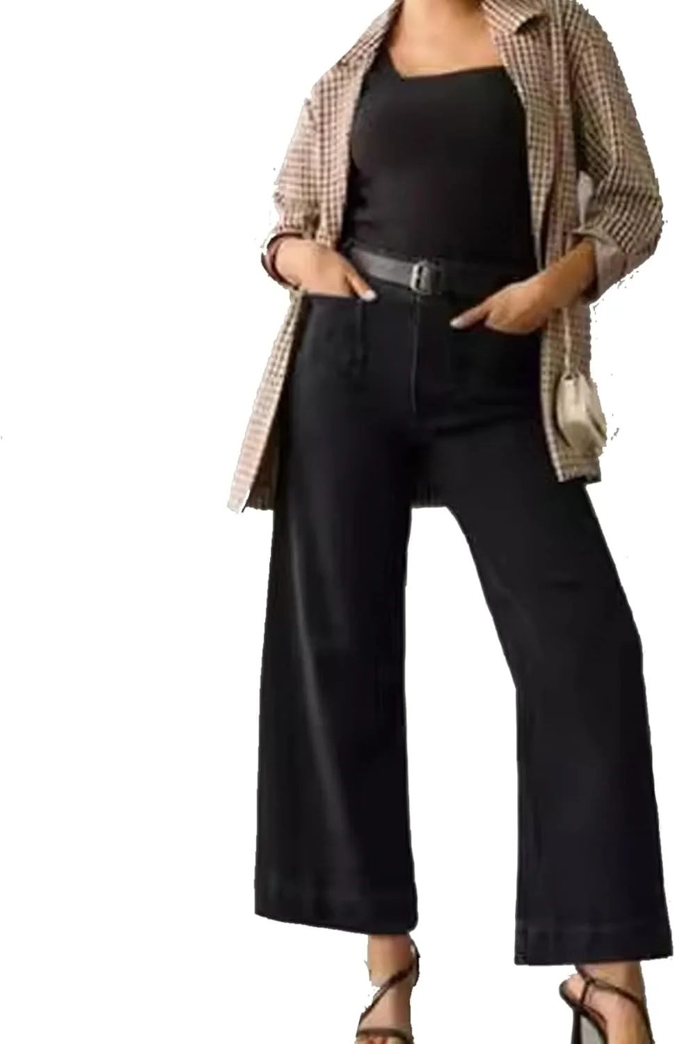 Zelobia Pants, Washed Stretch High Waisted Flared Cropped Wide-Leg Patch Pocket Jeans FLASHWIST
Zelobia Pants, Washed Stretch High Waisted Flared Cropped Wide-Leg Patch Pocket Jeans FLASHWIST