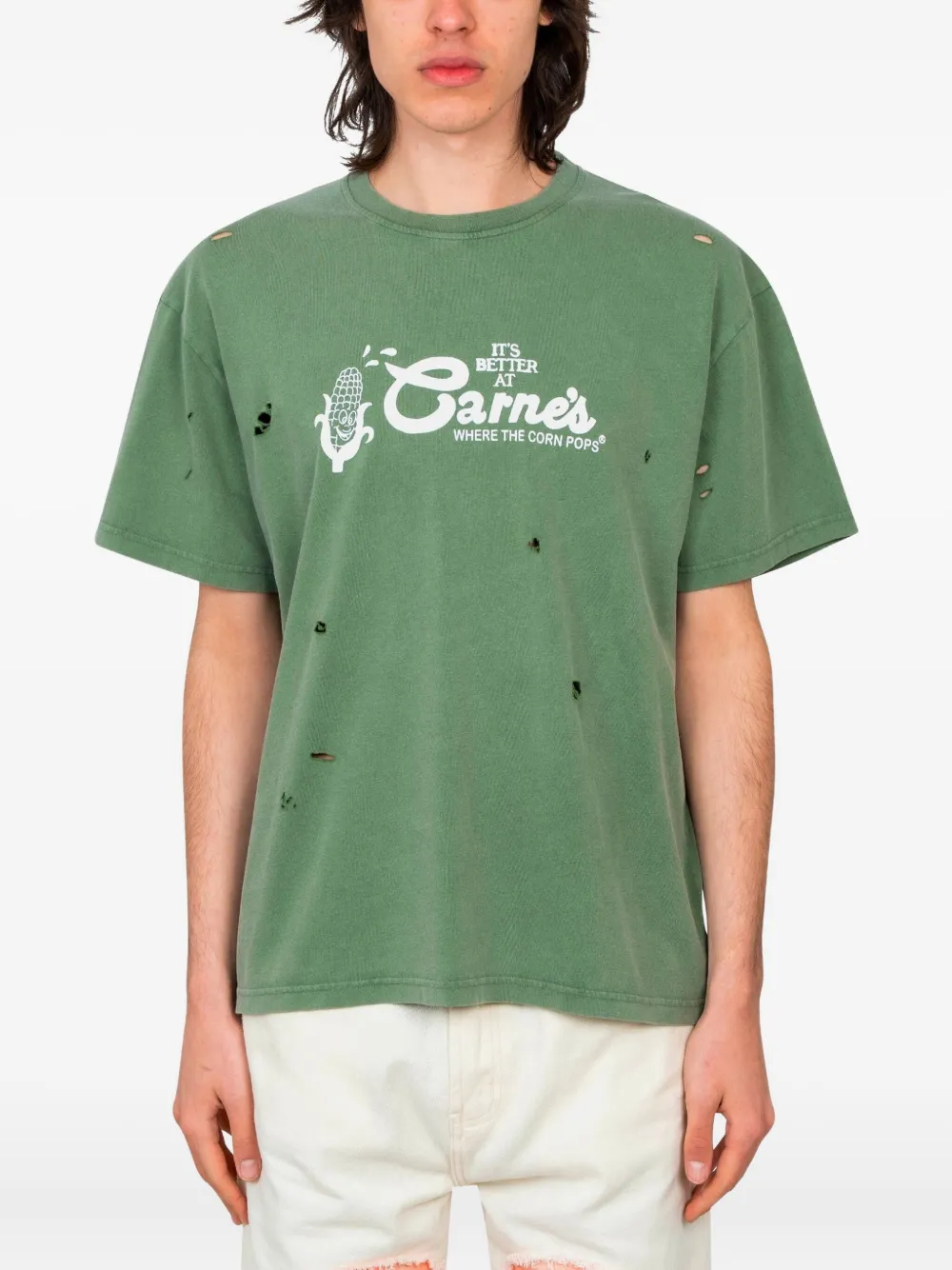 Футболка с эффектом потертости CARNE BOLLENTE, зеленый
Футболка с эффектом потертости CARNE BOLLENTE, зеленый