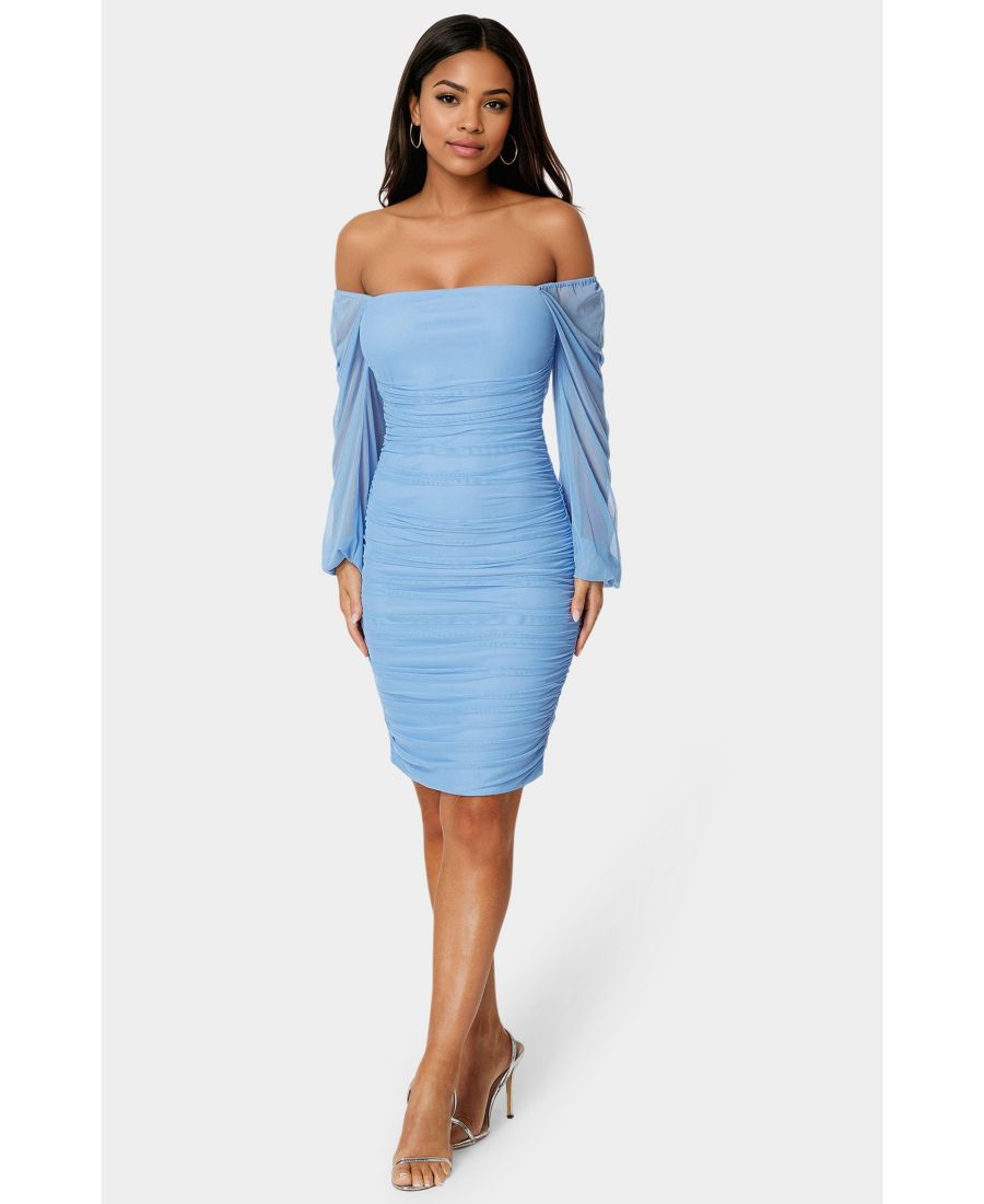 Женское миди-платье с рукавами-блузонами и сборками Bebe, Blue
Женское миди-платье с рукавами-блузонами и сборками Bebe, Blue