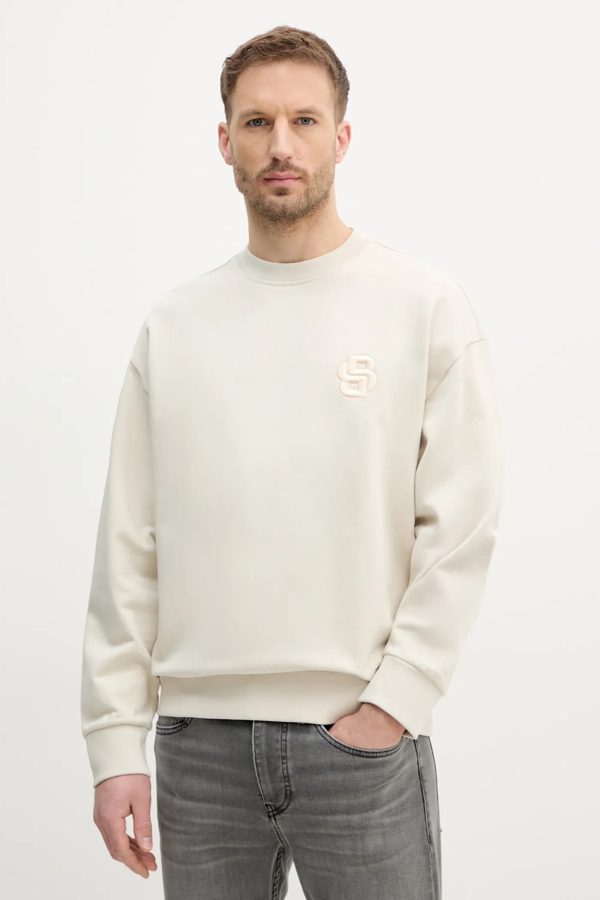 Хлопковая толстовка Boss, бежевый
Хлопковая толстовка Boss, бежевый