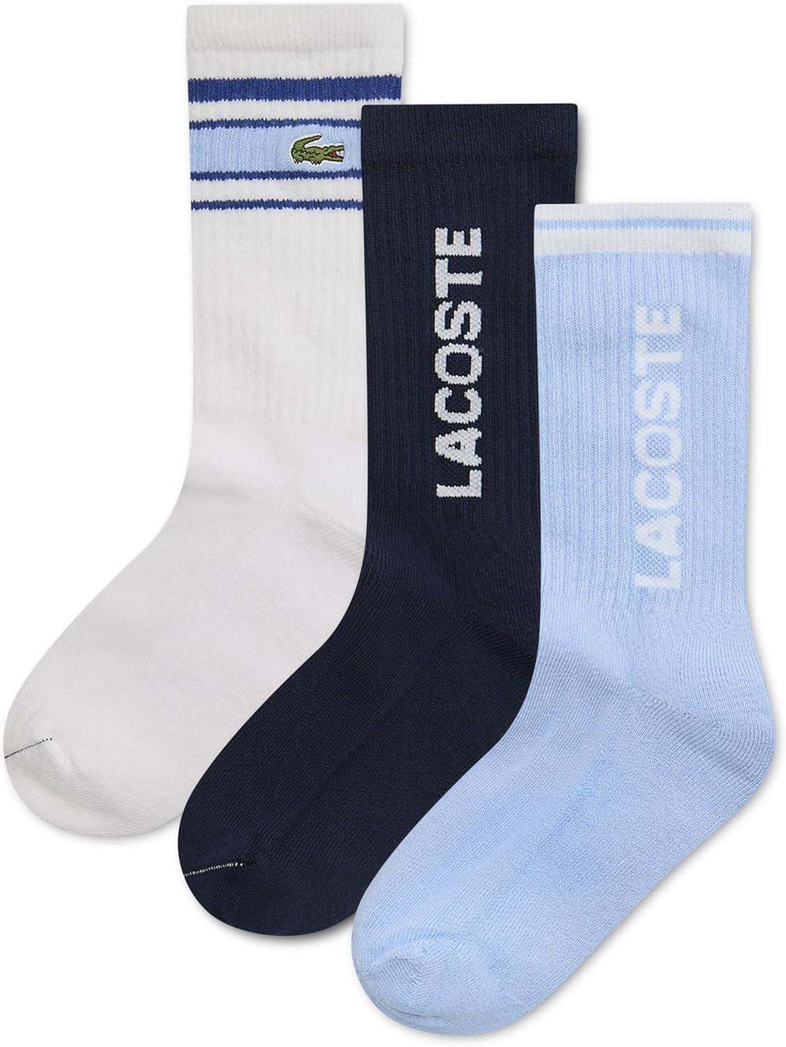 Упаковка из 3 пар трикотажных носков Lacoste для мальчиков на каждый день, White/Blue
Упаковка из 3 пар трикотажных носков Lacoste для мальчиков на каждый день, White/Blue