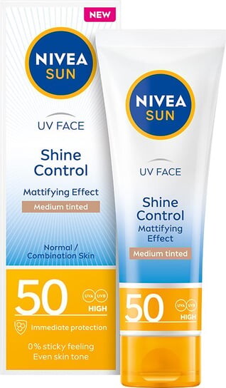 Матирующий крем для лица SPF 50, 50 мл NIVEA SUN Shine Control
Матирующий крем для лица SPF 50, 50 мл NIVEA SUN Shine Control