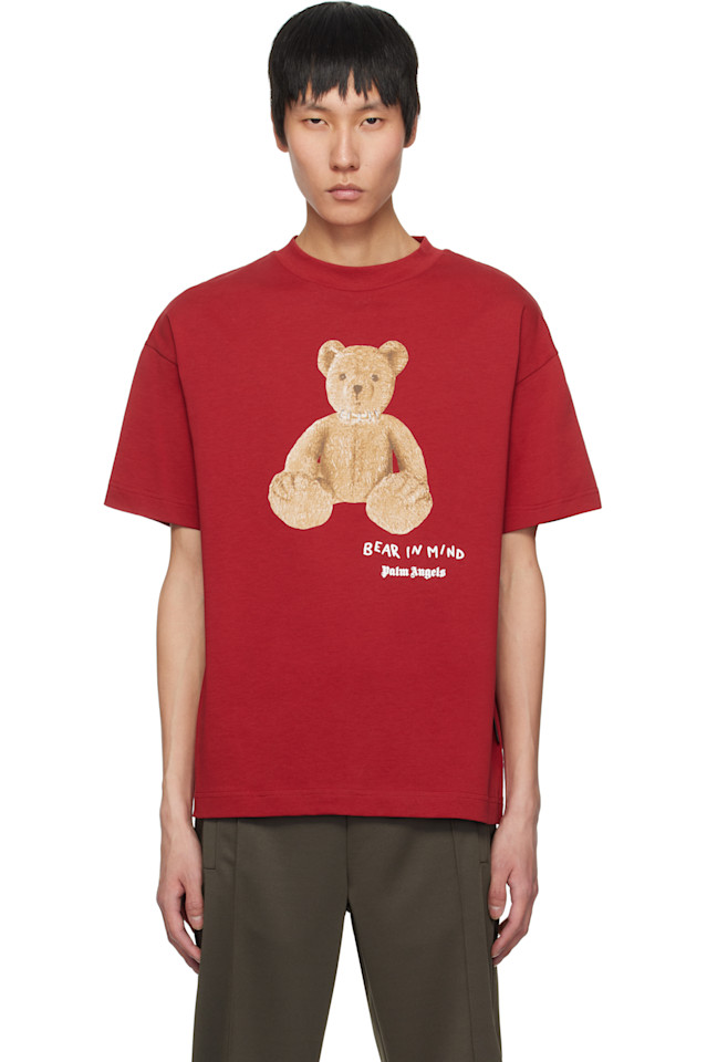 Футболка "Bear in mind" Palm Angels, красный 
Футболка "Bear in mind" Palm Angels, красный