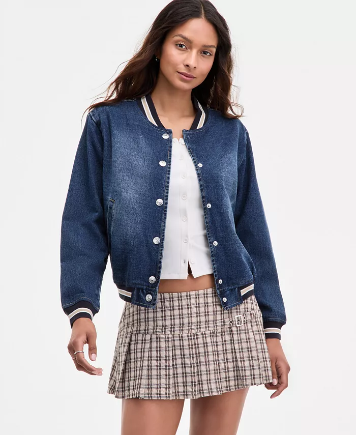 Джинсовая университетская куртка-бомбер для юниоров Madden Girl, синий
Джинсовая университетская куртка-бомбер для юниоров Madden Girl, синий